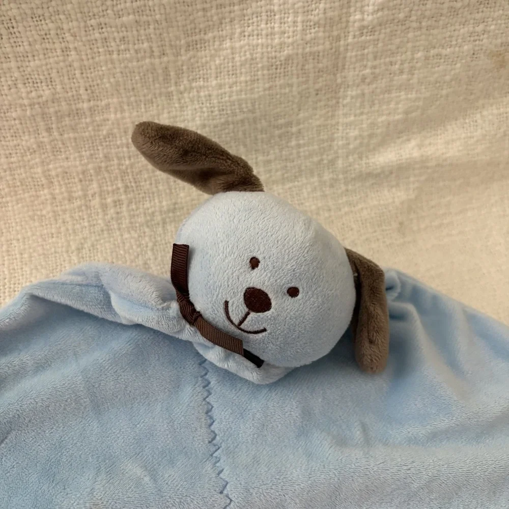 Carters Precious Firsts HANDSOME Blue‎ Puppy Dog Rattle Security Blanket Lovey
